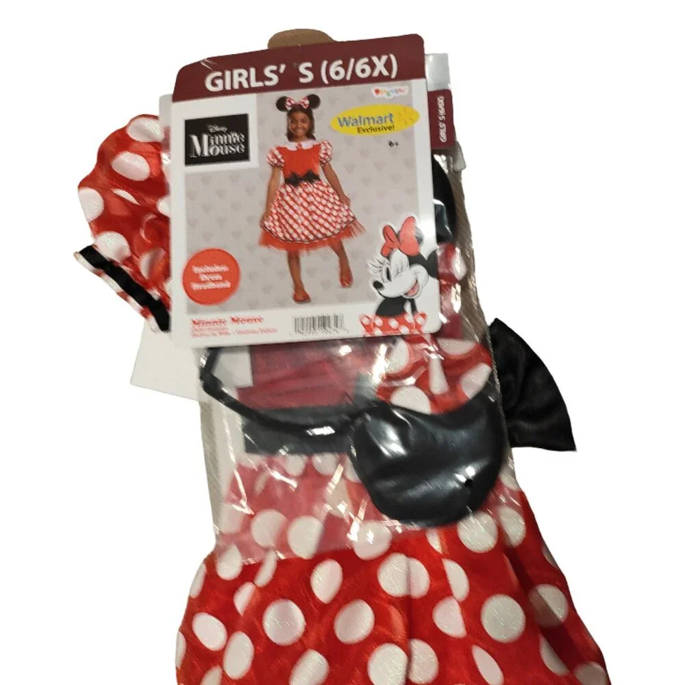 Disney/Walmart Minnie Mouse Dress Costume Size Small (6/6X) New with Tags NWT